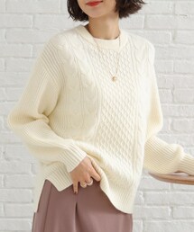 SHOO・LA・RUE | もちもちタッチケーブル柄ニット(ニット/セーター)