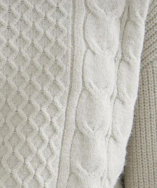 SHOO・LA・RUE（シューラルー）の「◆【洗える】もちもちタッチ ケーブル柄ニット（ニット/セーター・レディース・ホワイト系/ダークグリーン/ダークオレンジ/グレー系/ブルー/サンドベージュ・04/03/02）」の13枚目の写真