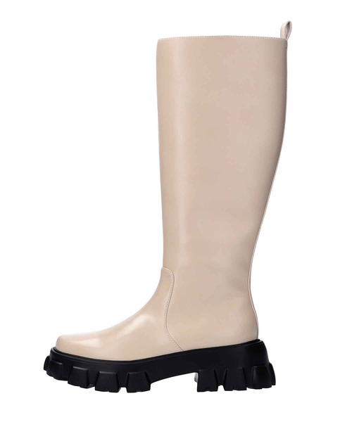 X-girl（エックスガール）の「PLATFORM LONG BOOTS（ブーツ・レディース・ホワイト/ブラック・SMALL/MEDIUM/LARGE）」の3枚目の写真