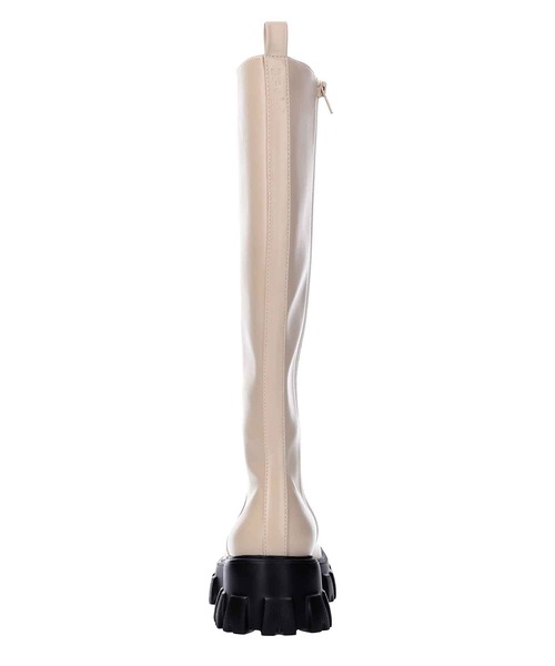 X-girl（エックスガール）の「PLATFORM LONG BOOTS（ブーツ・レディース・ホワイト/ブラック・SMALL/MEDIUM/LARGE）」の4枚目の写真