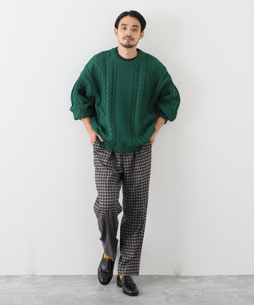 EDIFICE LA BOUCLE（エディフィスラブークル）の「【LA BOUCLE / ラブークル】1プリーツ チェック イージーパンツ（その他パンツ・メンズ・ブラック系その他・2/1/3）」の2枚目の写真