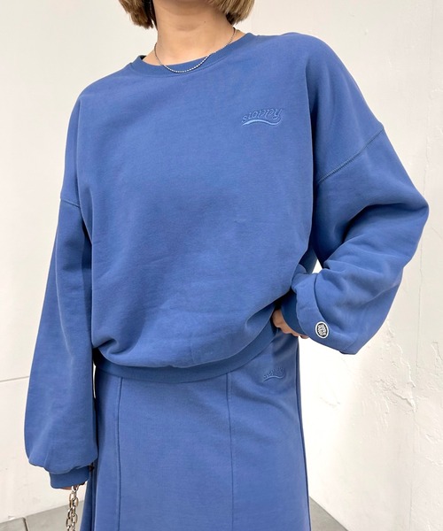 DISCUS ATHLETIC（ディスカス　アスレチック）の「【SLOPPY×DISCUS】クルースウェット（スウェット・レディース・ライトグレー/オフホワイト/ブルー/チャコールグレー・FREE）」の2枚目の写真