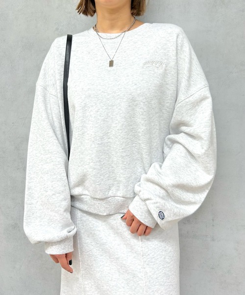 DISCUS ATHLETIC（ディスカス　アスレチック）の「【SLOPPY×DISCUS】クルースウェット（スウェット・レディース・ライトグレー/オフホワイト/ブルー/チャコールグレー・FREE）」の4枚目の写真