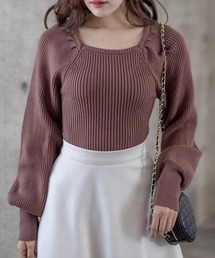 clear | スクエアネックボリュームスリーブニットトップス≪2022AW≫(ニット/セーター)