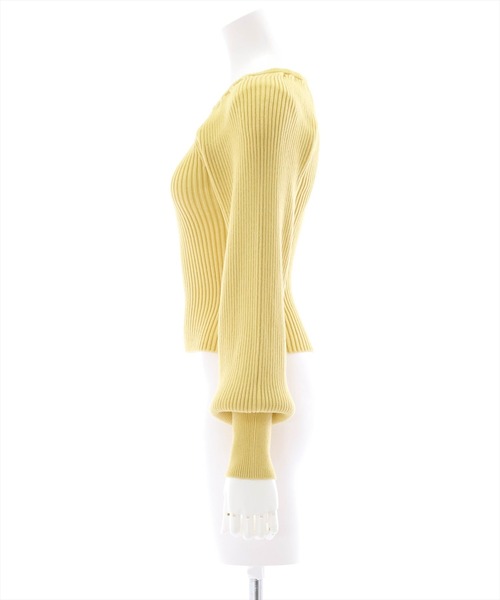 clear（クリア）の「スクエアネックボリュームスリーブニットトップス（ニット/セーター・レディース・ブラック/ブラウン/イエロー/アイボリー・F）」の6枚目の写真