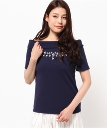 VENCEEXCHANGE | ビジュー付きオフショルTシャツ     (Tシャツ/カットソー)