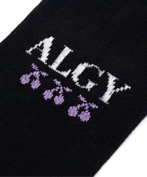 algy（アルジー）の「チェリーロゴ二―ハイソックス（ソックス/靴下・キッズ・ミント/ブラック・21/24）」の5枚目の写真