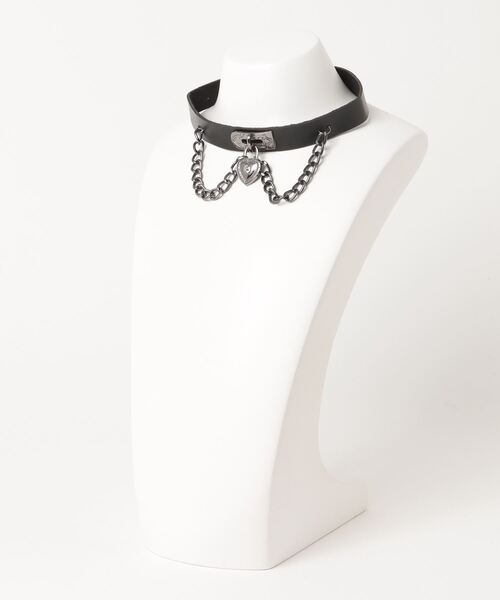 WEGO(ウィゴー)の「WEGO/【一部店限定】チェーン付きハートモチーフチョーカー(チョーカー・レディース・ブラック・FREE)」の3枚目の写真