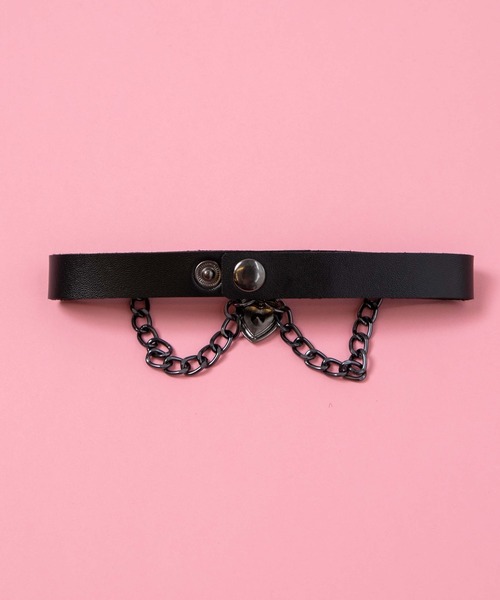 WEGO(ウィゴー)の「WEGO/【一部店限定】チェーン付きハートモチーフチョーカー(チョーカー・レディース・ブラック・FREE)」の4枚目の写真