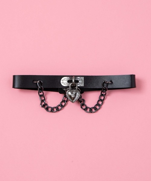 WEGO(ウィゴー)の「WEGO/【一部店限定】チェーン付きハートモチーフチョーカー(チョーカー・レディース・ブラック・FREE)」の8枚目の写真