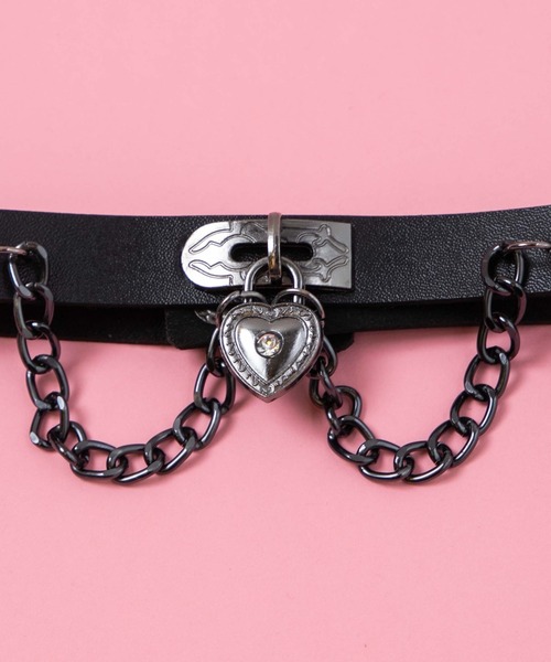 WEGO(ウィゴー)の「WEGO/【一部店限定】チェーン付きハートモチーフチョーカー(チョーカー・レディース・ブラック・FREE)」の5枚目の写真