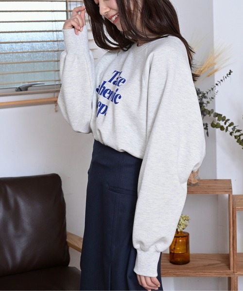 FREE'S MART（フリーズマート）の「カラーロゴプリントショート丈スウェット（Tシャツ/カットソー・レディース・ベージュ/ネイビー/ホワイト系その他・FREE）」の14枚目の写真