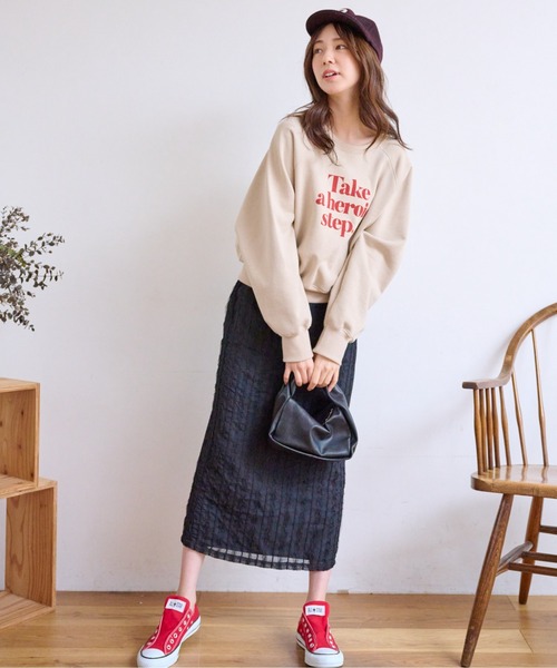 FREE'S MART（フリーズマート）の「カラーロゴプリントショート丈スウェット（Tシャツ/カットソー・レディース・ベージュ/ネイビー/ホワイト系その他・FREE）」の7枚目の写真