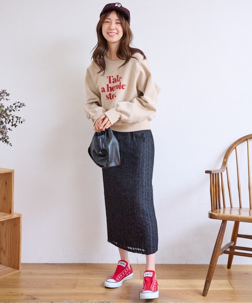 FREE'S MART（フリーズマート）の「カラーロゴプリントショート丈スウェット（Tシャツ/カットソー・レディース・ベージュ/ネイビー/ホワイト系その他・FREE）」の8枚目の写真