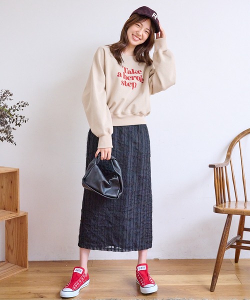 FREE'S MART（フリーズマート）の「カラーロゴプリントショート丈スウェット（Tシャツ/カットソー・レディース・ベージュ/ネイビー/ホワイト系その他・FREE）」の9枚目の写真