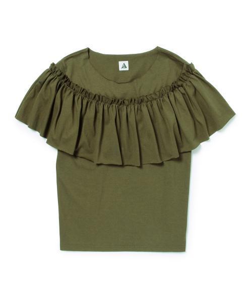 Ray BEAMS(レイビームス)の「Yuumi ARIA / フリルTシャツ(Tシャツ/カットソー・レディース・ホワイト/ブラック/オリーブ・ONE SIZE)」の7枚目の写真