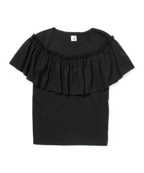 Ray BEAMS(レイビームス)の「Yuumi ARIA / フリルTシャツ(Tシャツ/カットソー・レディース・ホワイト/ブラック/オリーブ・ONE SIZE)」の8枚目の写真