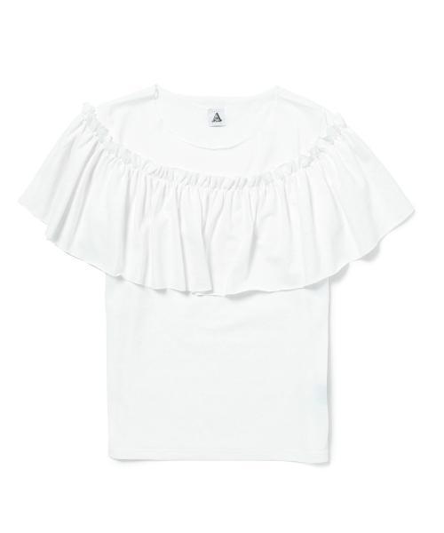 Ray BEAMS(レイビームス)の「Yuumi ARIA / フリルTシャツ(Tシャツ/カットソー・レディース・ホワイト/ブラック/オリーブ・ONE SIZE)」の5枚目の写真
