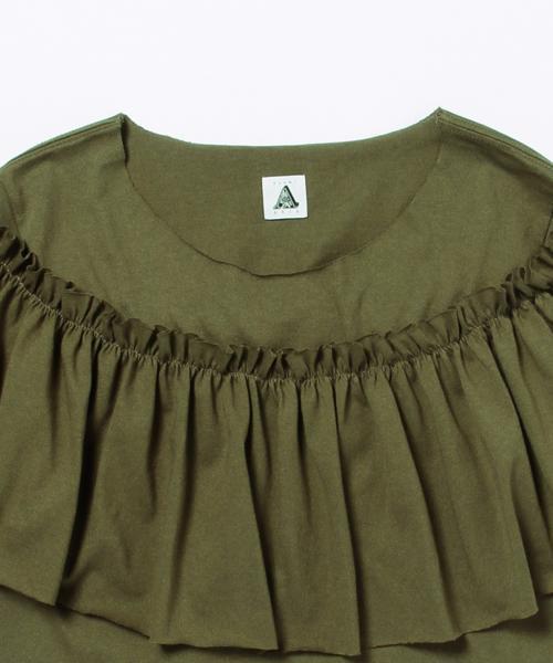 Ray BEAMS(レイビームス)の「Yuumi ARIA / フリルTシャツ(Tシャツ/カットソー・レディース・ホワイト/ブラック/オリーブ・ONE SIZE)」の15枚目の写真