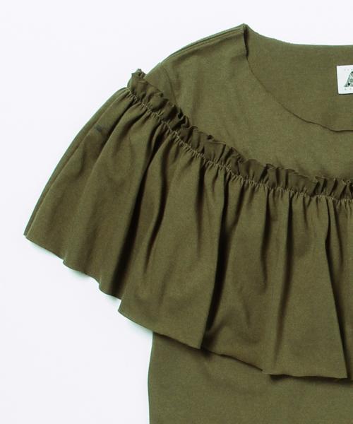 Ray BEAMS(レイビームス)の「Yuumi ARIA / フリルTシャツ(Tシャツ/カットソー・レディース・ホワイト/ブラック/オリーブ・ONE SIZE)」の14枚目の写真