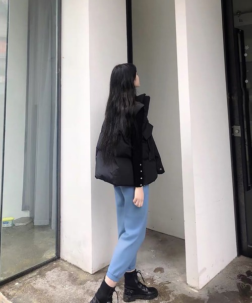 Girly Doll（ガーリードール）の「フェイクダウンベスト（ダウンベスト・レディース・ブラック/オフホワイト・M/L）」の7枚目の写真