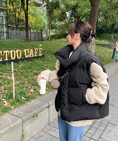 Girly Doll（ガーリードール）の「フェイクダウンベスト（ダウンベスト・レディース・ブラック/オフホワイト・M/L）」の19枚目の写真