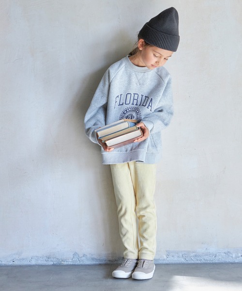 pairmanon(ペアマノン)の「裏起毛ビッグシルエット カレッジトレーナー(スウェット・キッズ・イエロー/グレー/ブルー/ネイビー・130/100/150/140/120/110/90)」の6枚目の写真