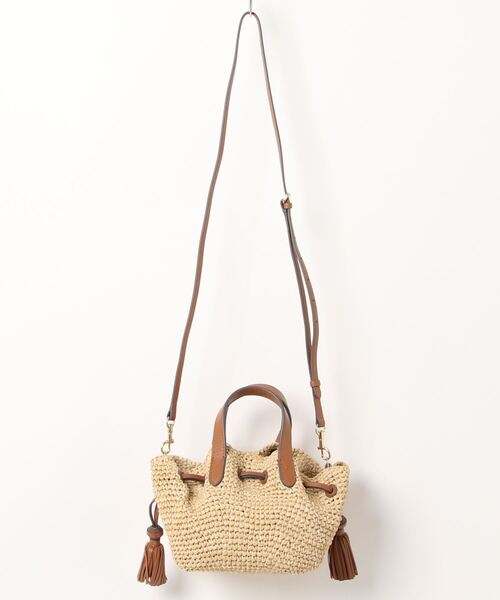 ANYA HINDMARCH（アニヤハインドマーチ）の「ANYA HINDMARCH Raffia in Natural with Tan　shoulder bag アニヤハインドマーチ 2way ショルダーバッグ（ショルダーバッグ・レディース・ナチュラル・ONE SIZE）」の7枚目の写真