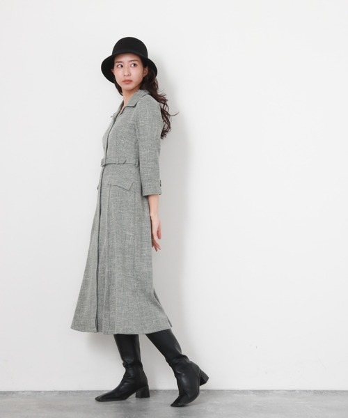 Cheek（チーク）の「【サイズ展開あり】ベルト付き開襟シャツワンピース（シャツワンピース・レディース・グリーン/ラベンダー/ネイビー・SMALL/MEDIUM）」の9枚目の写真