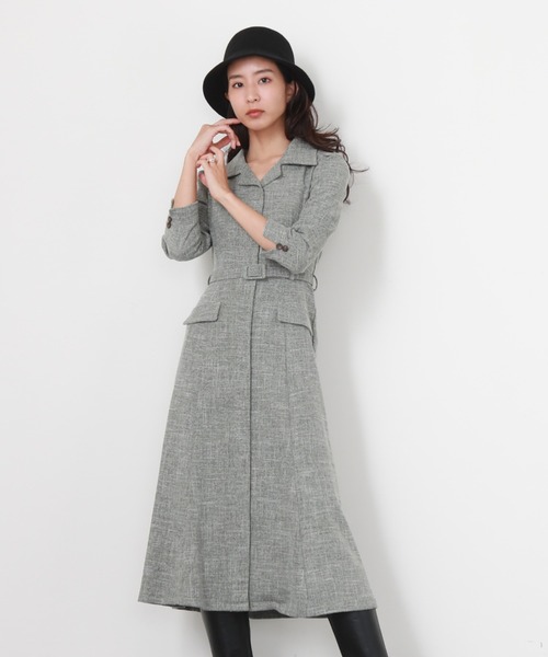 Cheek（チーク）の「【サイズ展開あり】ベルト付き開襟シャツワンピース（シャツワンピース・レディース・グリーン/ラベンダー/ネイビー・SMALL/MEDIUM）」の10枚目の写真