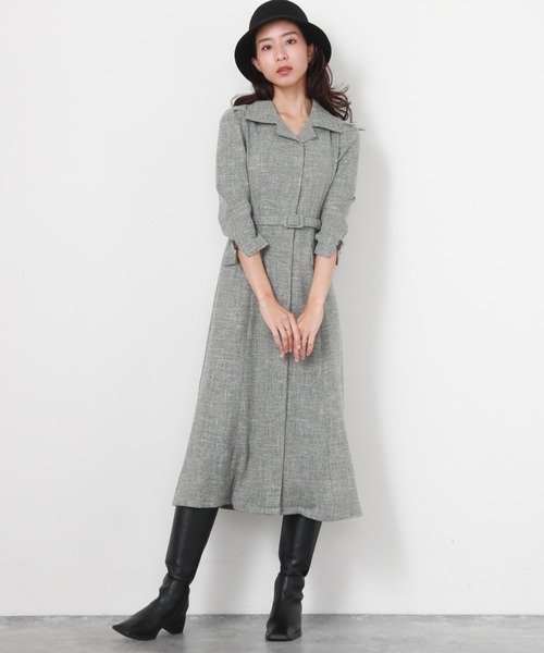 Cheek（チーク）の「【サイズ展開あり】ベルト付き開襟シャツワンピース（シャツワンピース・レディース・グリーン/ラベンダー/ネイビー・SMALL/MEDIUM）」の11枚目の写真