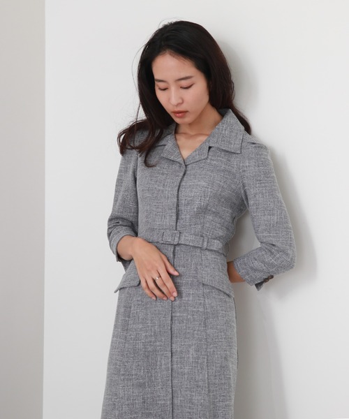 Cheek（チーク）の「【サイズ展開あり】ベルト付き開襟シャツワンピース（シャツワンピース・レディース・グリーン/ラベンダー/ネイビー・SMALL/MEDIUM）」の4枚目の写真