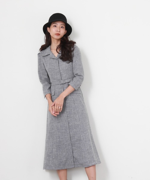 Cheek（チーク）の「【サイズ展開あり】ベルト付き開襟シャツワンピース（シャツワンピース・レディース・グリーン/ラベンダー/ネイビー・SMALL/MEDIUM）」の5枚目の写真