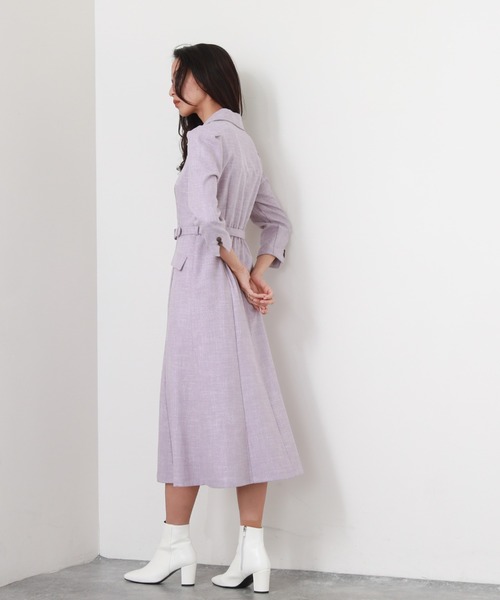 Cheek（チーク）の「【サイズ展開あり】ベルト付き開襟シャツワンピース（シャツワンピース・レディース・グリーン/ラベンダー/ネイビー・SMALL/MEDIUM）」の16枚目の写真