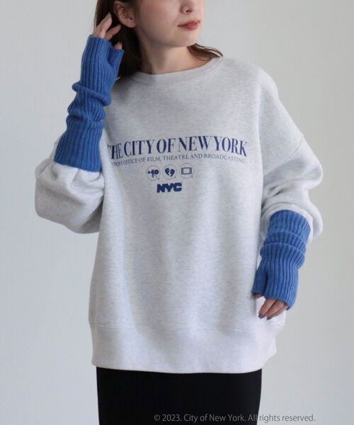 fredy emue(フレディエミュ)の「【GOOD ROCK SPEED/グッドロックスピード】NYCロゴ裏起毛スウェット(スウェット・レディース・ライトグレー・38)」の1枚目の写真