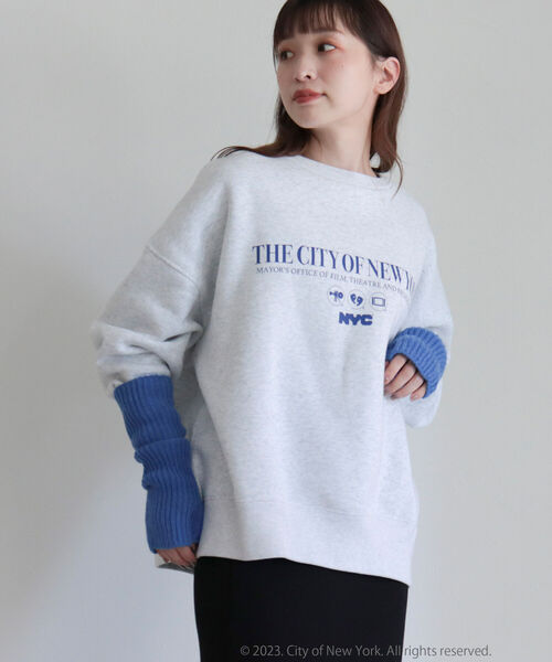 fredy emue(フレディエミュ)の「【GOOD ROCK SPEED/グッドロックスピード】NYCロゴ裏起毛スウェット(スウェット・レディース・ライトグレー・38)」の4枚目の写真