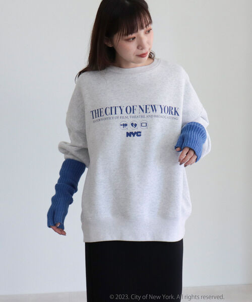 fredy emue(フレディエミュ)の「【GOOD ROCK SPEED/グッドロックスピード】NYCロゴ裏起毛スウェット(スウェット・レディース・ライトグレー・38)」の5枚目の写真