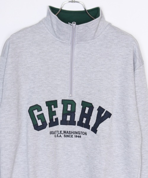 GERRY(ジェリー)の「GERRY 裏毛ハーフジップ プルオーバー 長袖 スウェットシャツ(スウェット・メンズ・グレー/ダークグリーン/ブラック/ブルー/ブルー系その他/ダークグレー/アッシュグレー/アイボリー・M/L/LL)」の4枚目の写真