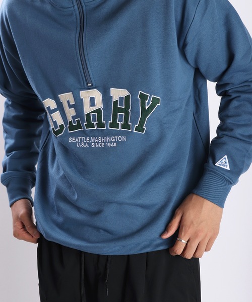 GERRY(ジェリー)の「GERRY 裏毛ハーフジップ プルオーバー 長袖 スウェットシャツ(スウェット・メンズ・グレー/ダークグリーン/ブラック/ブルー/ブルー系その他/ダークグレー/アッシュグレー/アイボリー・M/L/LL)」の7枚目の写真
