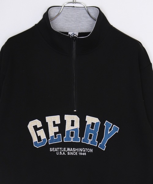 GERRY(ジェリー)の「GERRY 裏毛ハーフジップ プルオーバー 長袖 スウェットシャツ(スウェット・メンズ・グレー/ダークグリーン/ブラック/ブルー/ブルー系その他/ダークグレー/アッシュグレー/アイボリー・M/L/LL)」の3枚目の写真