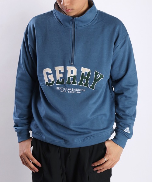 GERRY(ジェリー)の「GERRY 裏毛ハーフジップ プルオーバー 長袖 スウェットシャツ(スウェット・メンズ・グレー/ダークグリーン/ブラック/ブルー/ブルー系その他/ダークグレー/アッシュグレー/アイボリー・M/L/LL)」の15枚目の写真