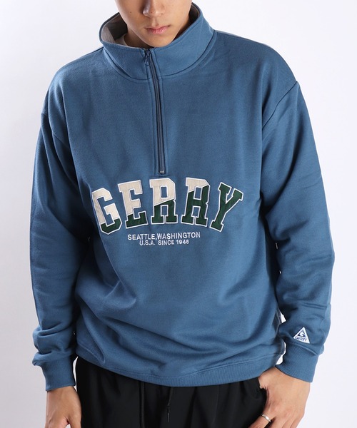 GERRY(ジェリー)の「GERRY 裏毛ハーフジップ プルオーバー 長袖 スウェットシャツ(スウェット・メンズ・グレー/ダークグリーン/ブラック/ブルー/ブルー系その他/ダークグレー/アッシュグレー/アイボリー・M/L/LL)」の13枚目の写真