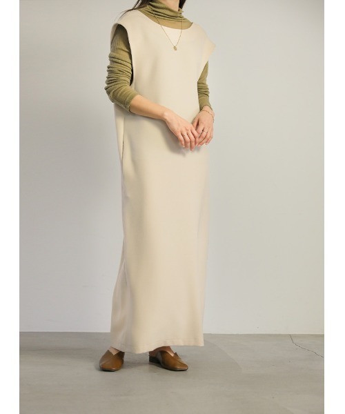 select MOCA（セレクトモカ）の「2wayスリットワンピース（ワンピース・レディース・アイボリー/ブラック・FREE）」の5枚目の写真