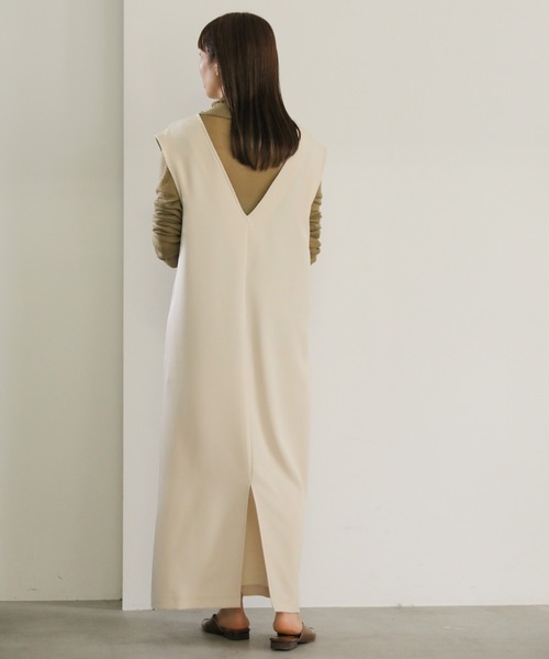 select MOCA（セレクトモカ）の「2wayスリットワンピース（ワンピース・レディース・アイボリー/ブラック・FREE）」の6枚目の写真