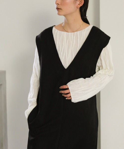 select MOCA（セレクトモカ）の「2wayスリットワンピース（ワンピース・レディース・アイボリー/ブラック・FREE）」の15枚目の写真