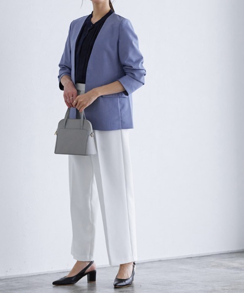 Pierrot（ピエロ）の「ノーカラージャケット（ノーカラージャケット・レディース・ベージュ/ネイビー/ブルー系その他/ブラック・M/L）」の10枚目の写真