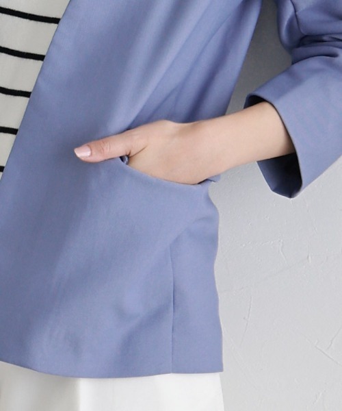 Pierrot（ピエロ）の「ノーカラージャケット（ノーカラージャケット・レディース・ベージュ/ネイビー/ブルー系その他/ブラック・M/L）」の12枚目の写真