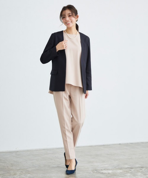 Pierrot（ピエロ）の「ノーカラージャケット（ノーカラージャケット・レディース・ベージュ/ネイビー/ブルー系その他/ブラック・M/L）」の17枚目の写真