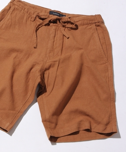 RAGEBLUE（レイジブルー）の「製品染めコットンリネンショーツ/563309（その他パンツ・メンズ・ブラック/ブラウン/ベージュ/オリーブ・MEDIUM/LARGE）」の2枚目の写真
