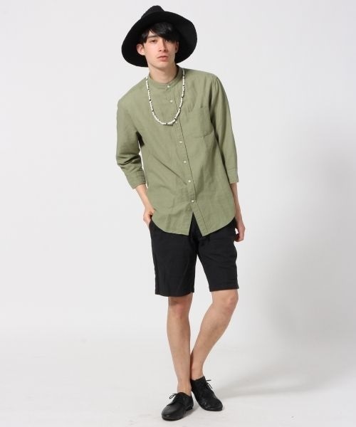 RAGEBLUE（レイジブルー）の「製品染めコットンリネンショーツ/563309（その他パンツ・メンズ・ブラック/ブラウン/ベージュ/オリーブ・MEDIUM/LARGE）」の7枚目の写真